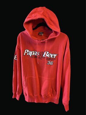 NASCAR Papas & Beer Red Hoodie XL With Front & Back Logos CL01 E